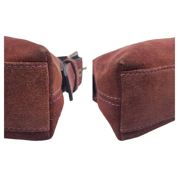 Vintage Coach 7470 Suede Hamptons Demi Baguette Hobo Bag - Picture 7 of 14